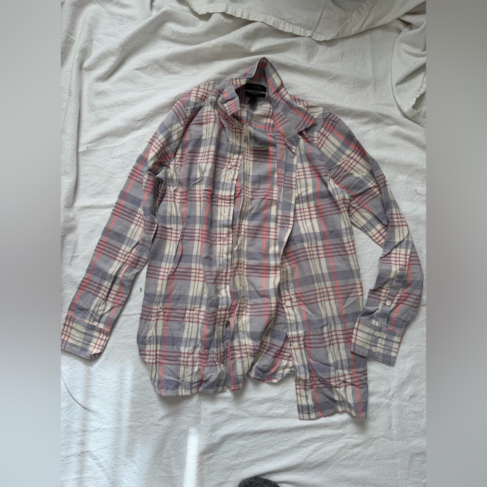 J. Crew Gray and Red Plaid Shirt - equal to Women’s Size S